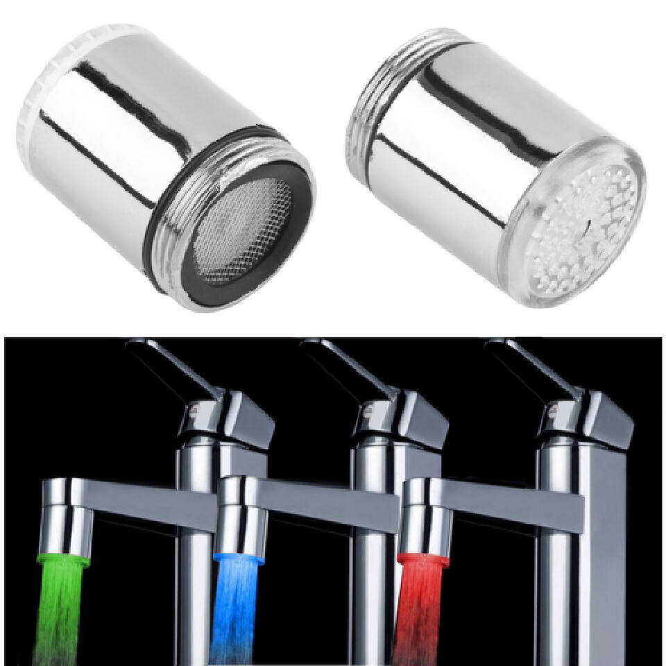 Luminous Glow Light-up LED Water Faucet Shower Tap Water Nozzle Head Light Bathroom Kitchen Faucets