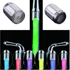 Luminous Glow Light-up LED Water Faucet Shower Tap Water Nozzle Head Light Bathroom Kitchen Faucets