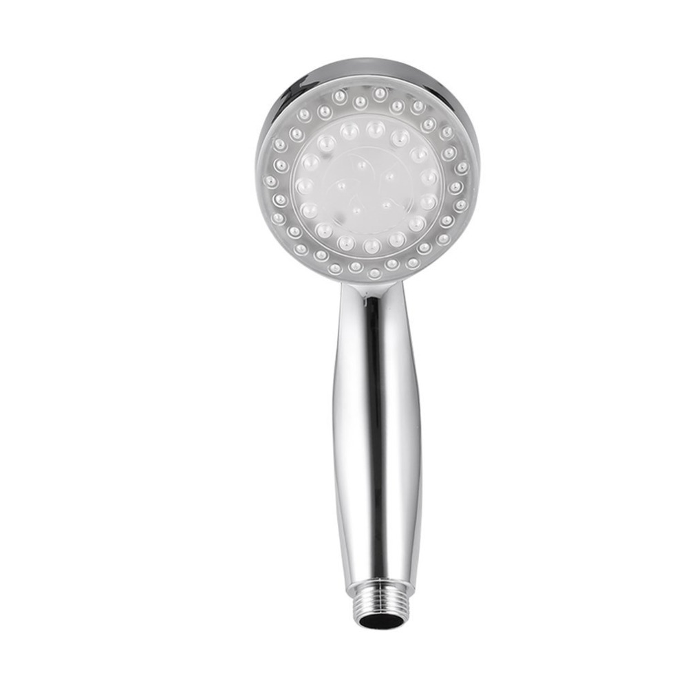 Romantic Automatic 7 Color 5 LED Lights Handing Rainfall Shower Head Single Round Head