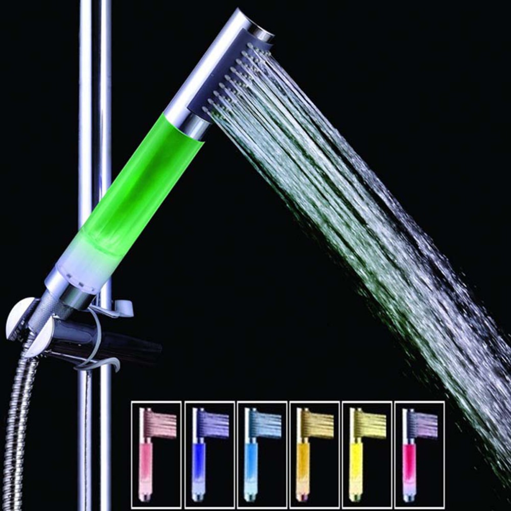 Handheld 7 Color Changing LED Romantic Automatic Shower Bath Shower Head Bathroom toiletries