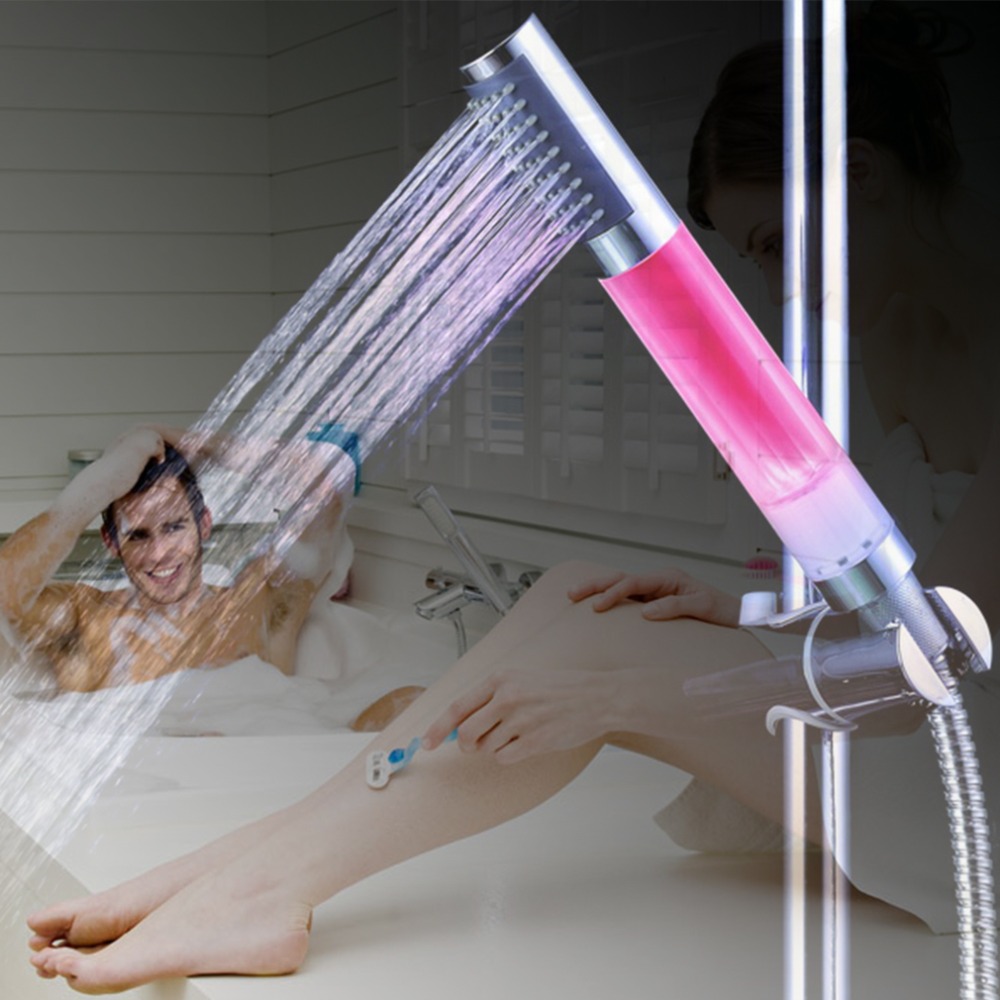 Handheld 7 Color Changing LED Romantic Automatic Shower Bath Shower Head Bathroom toiletries