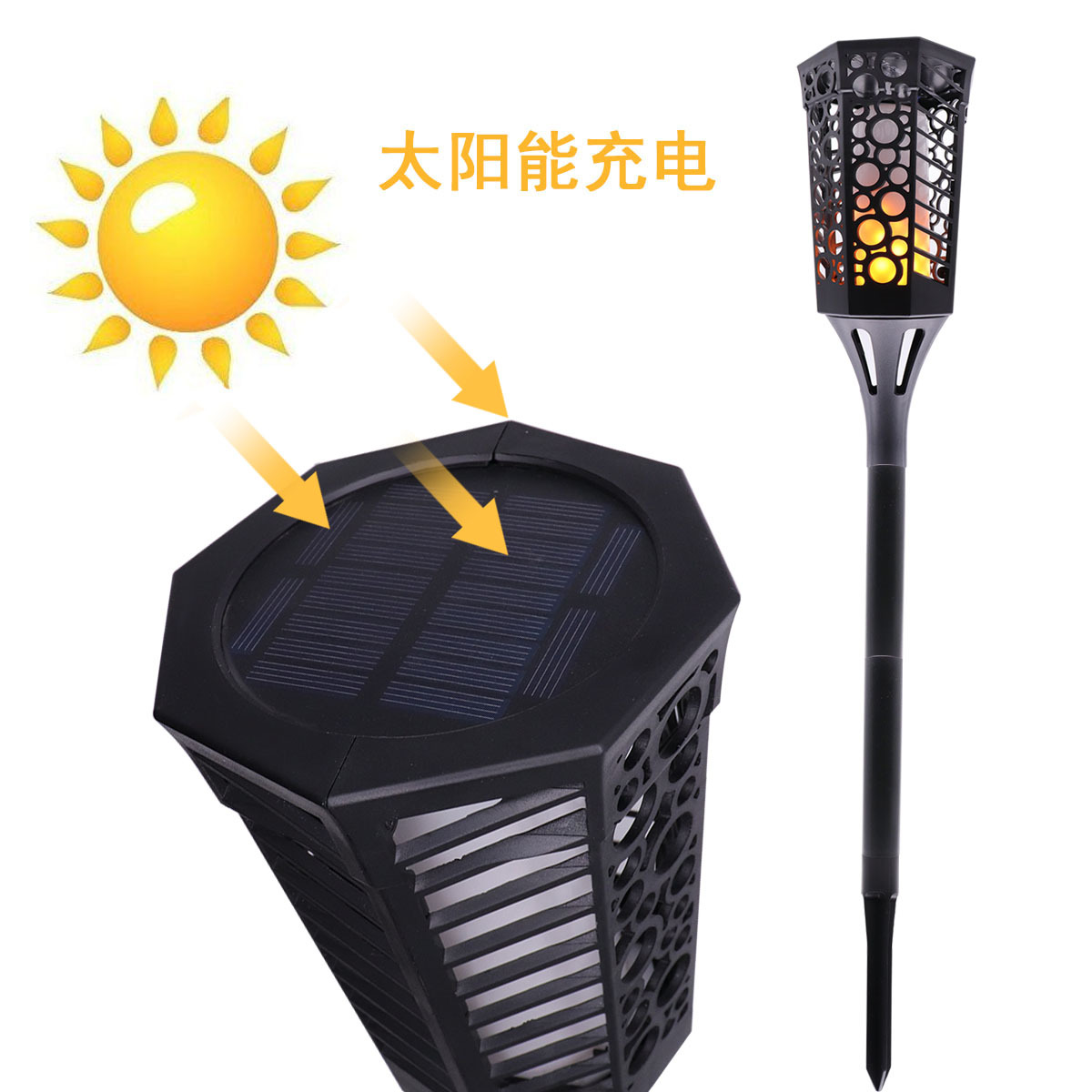 outdoor solar light 99LED Torch flame decoration Street light patio lawn Landscape light wall lamp