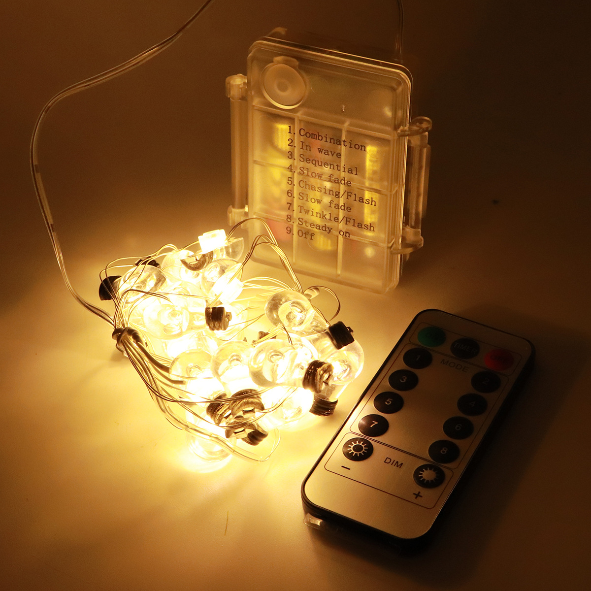 outdoor 20LED small bulb Silver line light post 8 mode indoor waterproof Christmas Decorative lights