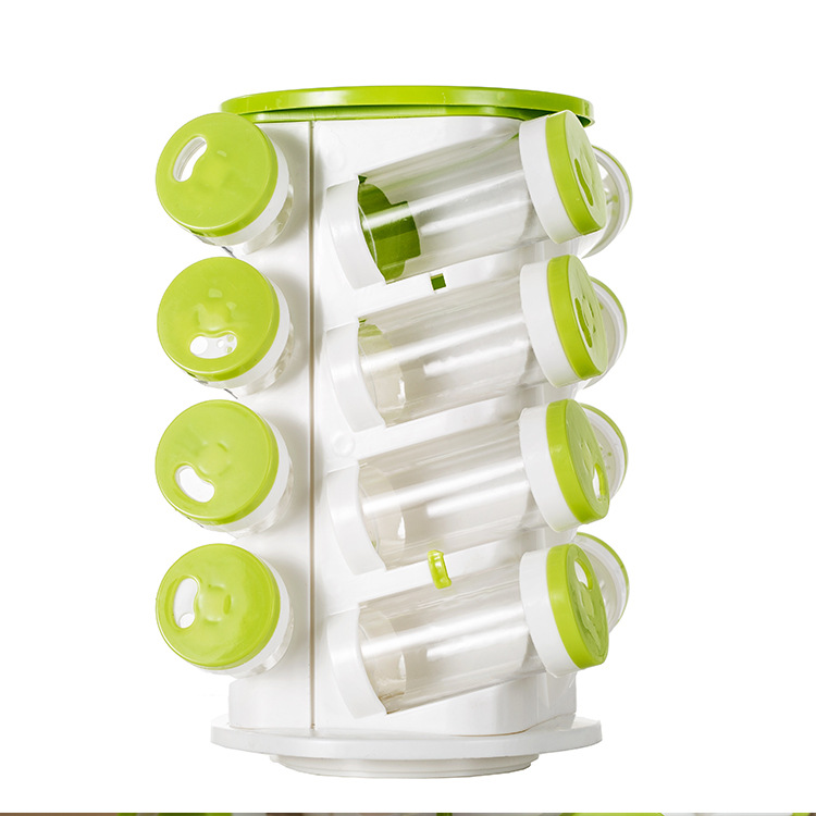 TRUEWARE SPICE RACK rotary condiment pot 16pcs/set seasoning pot porous condiment bottle rack