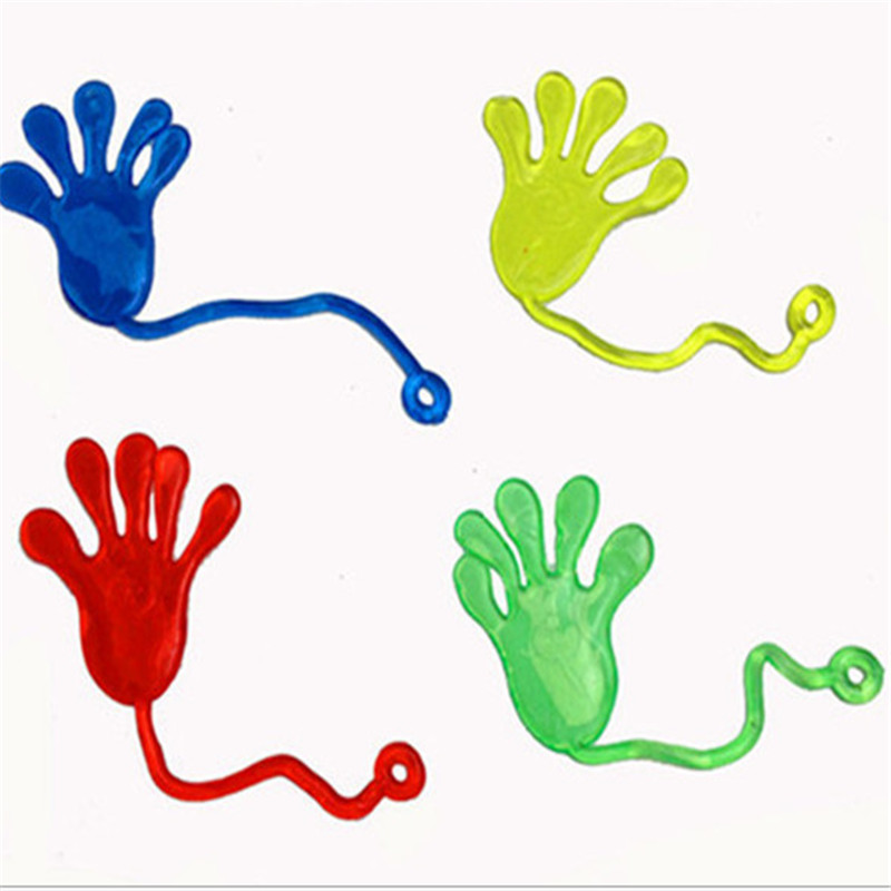5set  Elastic Retractable Viscous Palm Large Wall Climbing Palm Whole Toy Whole Maggot Sticky Hand