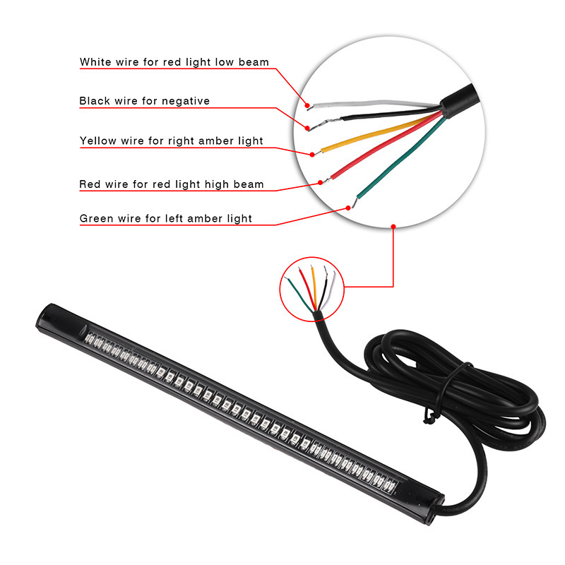48 lights Motorcycle light bar LED brake light Turn signal