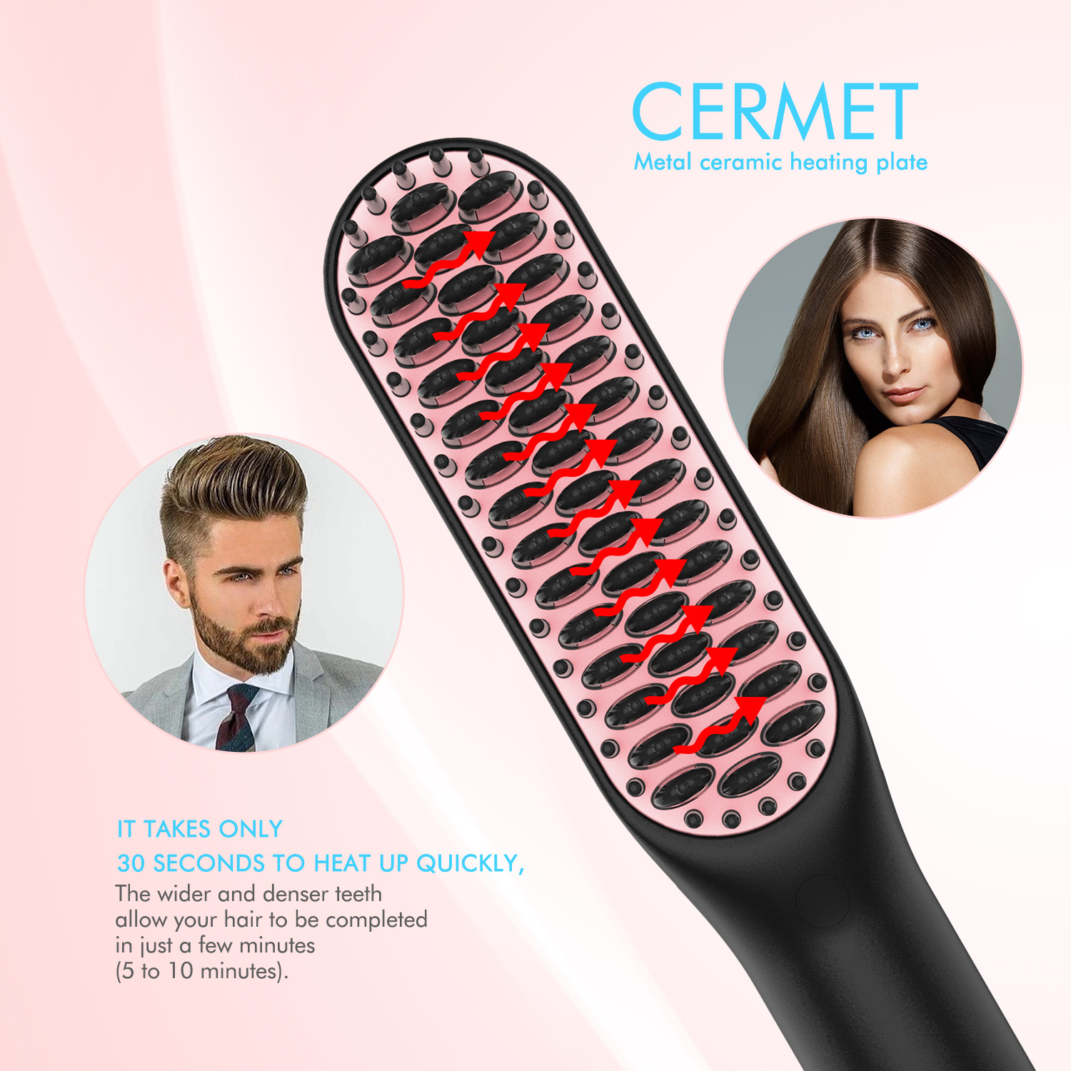 Beard comb Bristle brush Beard cream Men's hair straightening comb
