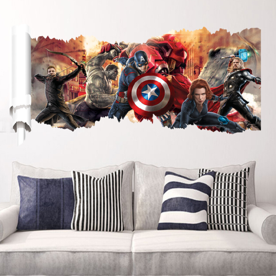 The Avengers Decorative paintings PVC mural water proof removable Wall Stickers