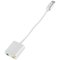 Connector Type-C Cable Sound Card Splitter External Adapter