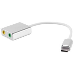 Connector Type-C Cable Sound Card Splitter External Adapter