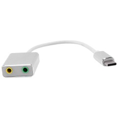 Connector Type-C Cable Sound Card Splitter External Adapter