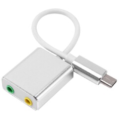 Connector Type-C Cable Sound Card Splitter External Adapter