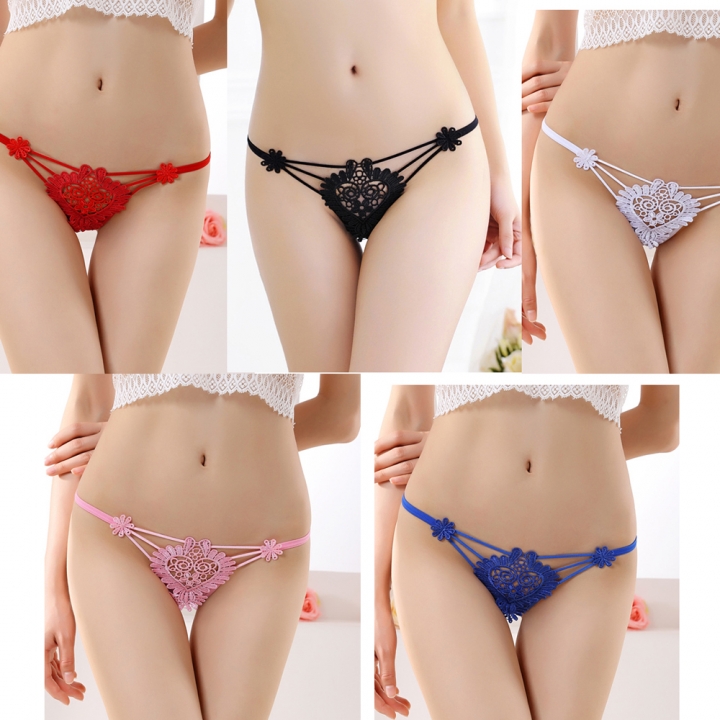 5 pack Women's  Lace G-string Sexy Lingerie T-back String Thongs Panties
