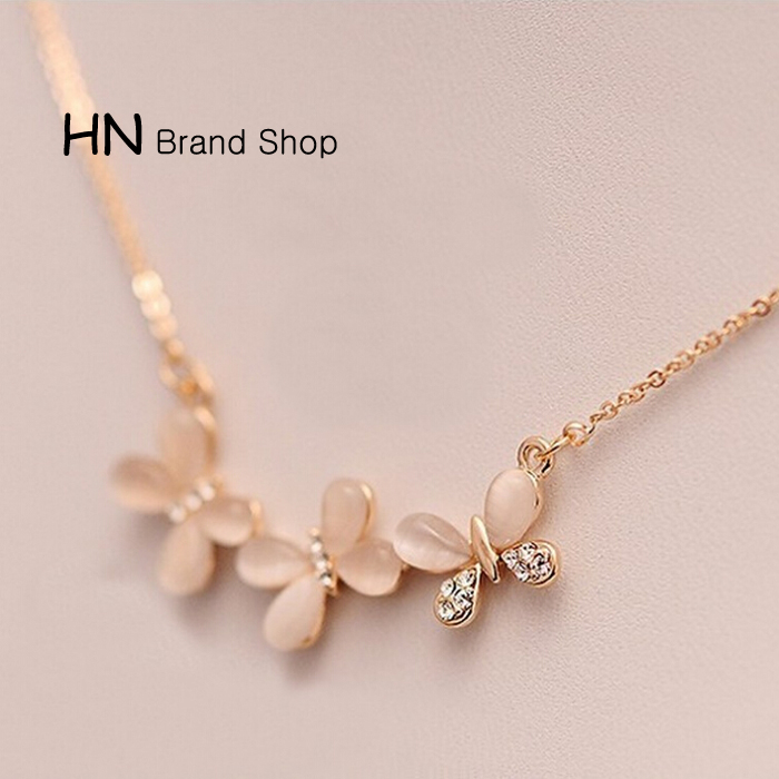 【Show Factory Price:Only Buy 3 Orders or More 3 Orders Can Shipment In Our Shop 】HN Brand-1Pcs/Set New Beautiful Fashion Opal butterfly short necklace For Women Jewellery Gift