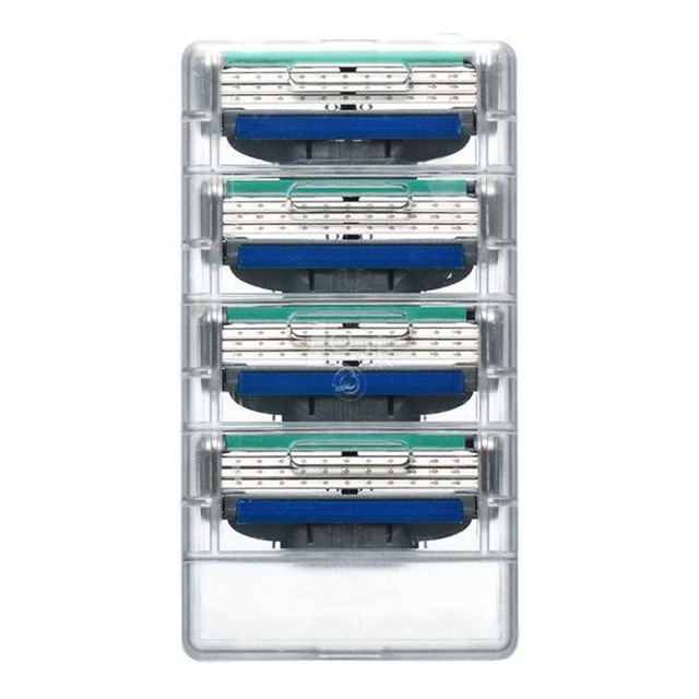 4PCS/lot Razor Blades Men's Face Shaving Mache 3 Metal Stainless Steel Shaving Blades
