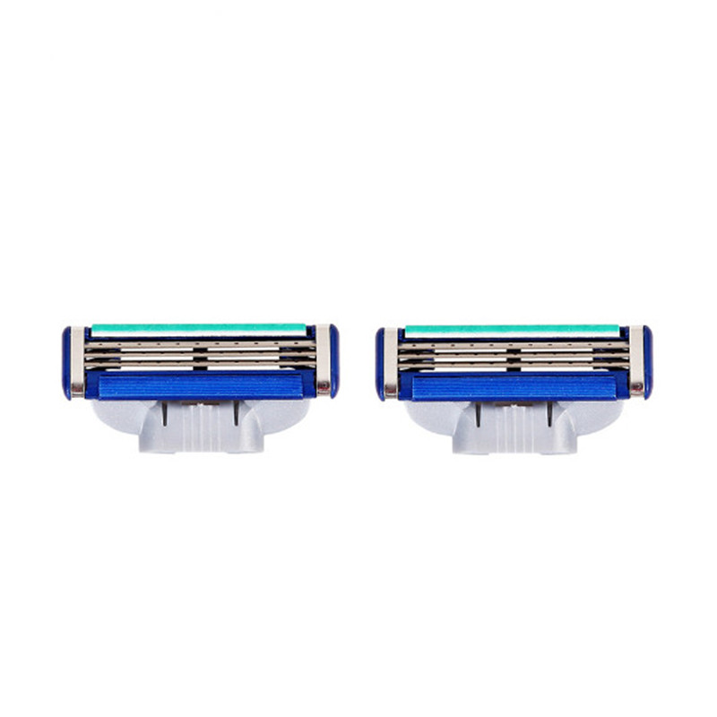 4PCS/lot Razor Blades Men's Face Shaving Mache 3 Metal Stainless Steel Shaving Blades