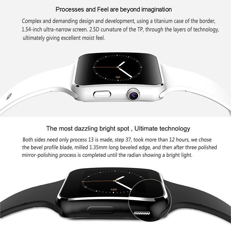 X6 Bluetooth Smartwatch Wearable  Sport Smart Watches Camera FM Call Phone Support SIM Card Android