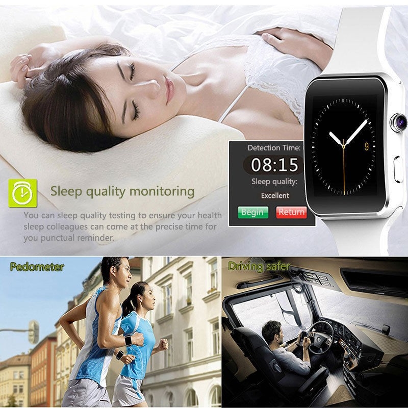 X6 Bluetooth Smartwatch Wearable  Sport Smart Watches Camera FM Call Phone Support SIM Card Android