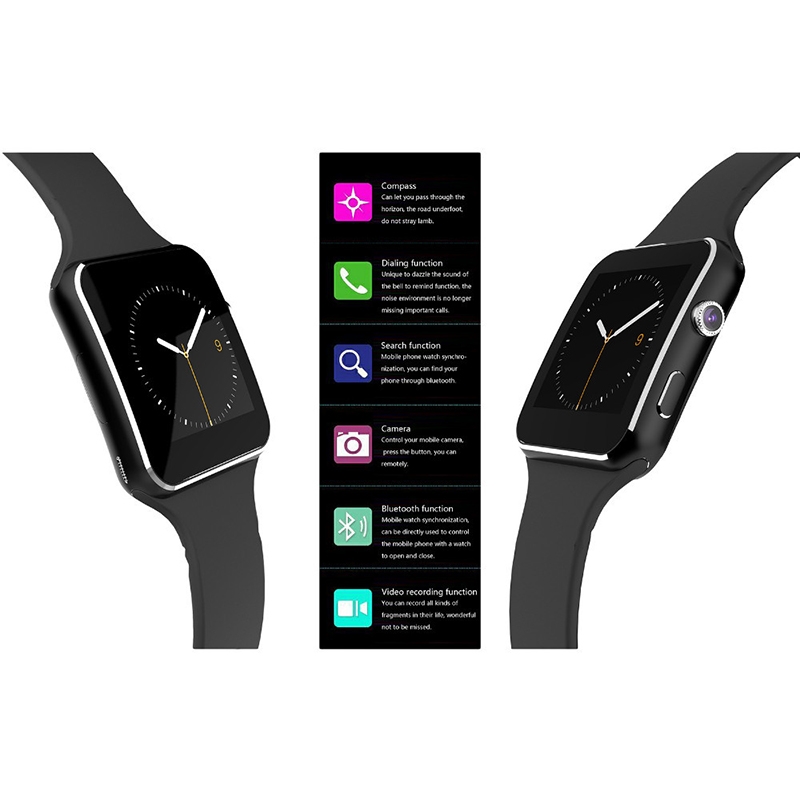X6 Bluetooth Smartwatch Wearable  Sport Smart Watches Camera FM Call Phone Support SIM Card Android