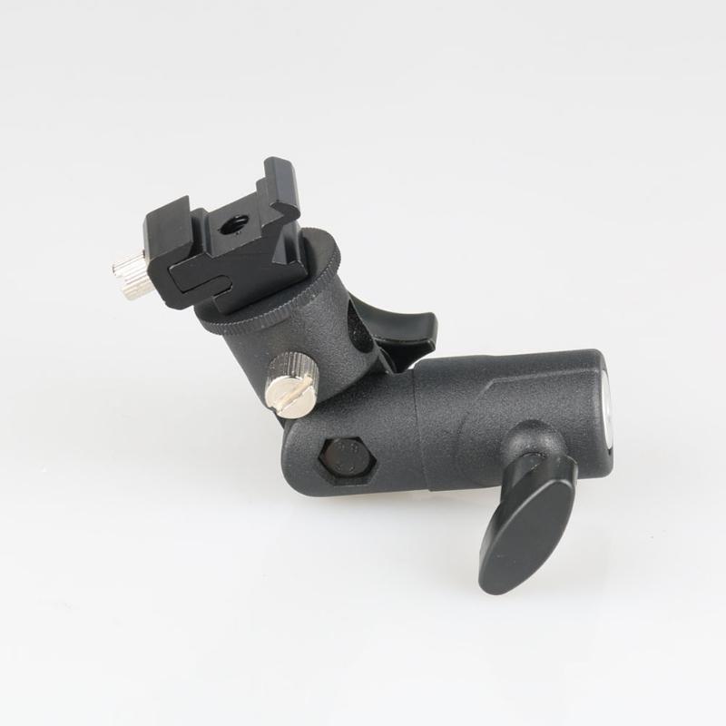 E Type Metal Flash Bracket Hot Shoe  Umbrella Holder Screw Mount Swivel Adapter Light Stand