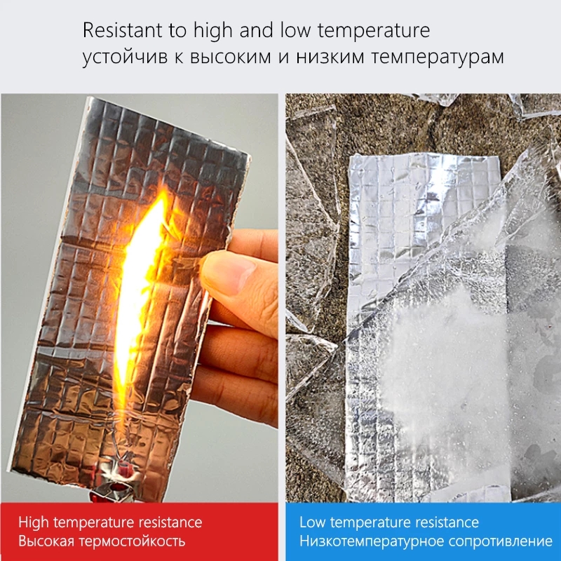 Waterproof Tape Aluminum Foil Thicken Butyl Tape Wall Crack Roof Duct Repair Adhesive Tape
