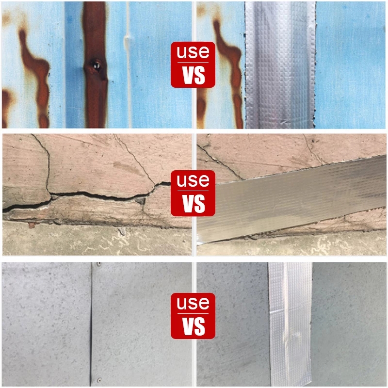 Waterproof Tape Aluminum Foil Thicken Butyl Tape Wall Crack Roof Duct Repair Adhesive Tape