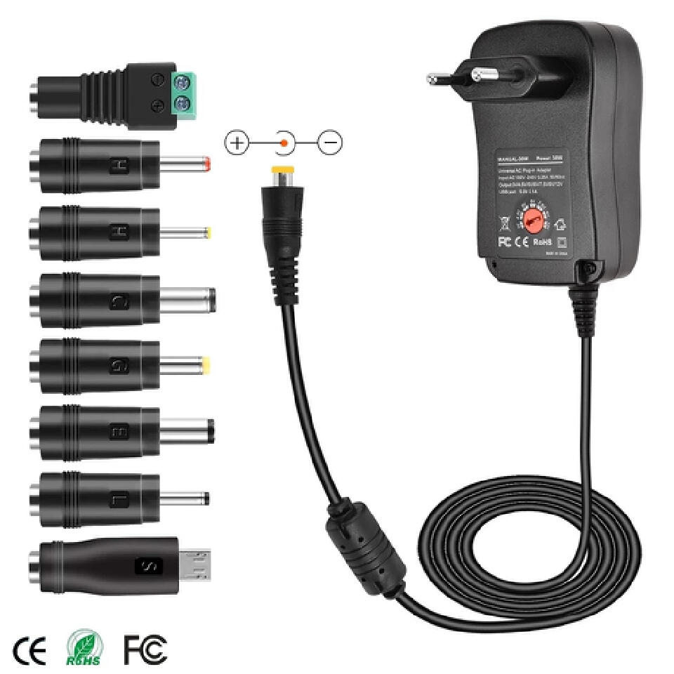 30W AC/DC Adapter Adjustable Power Supply 3V 4.5V 5V 6V 7.5V 9V 12V 2A 2.5A Adaptor Charger