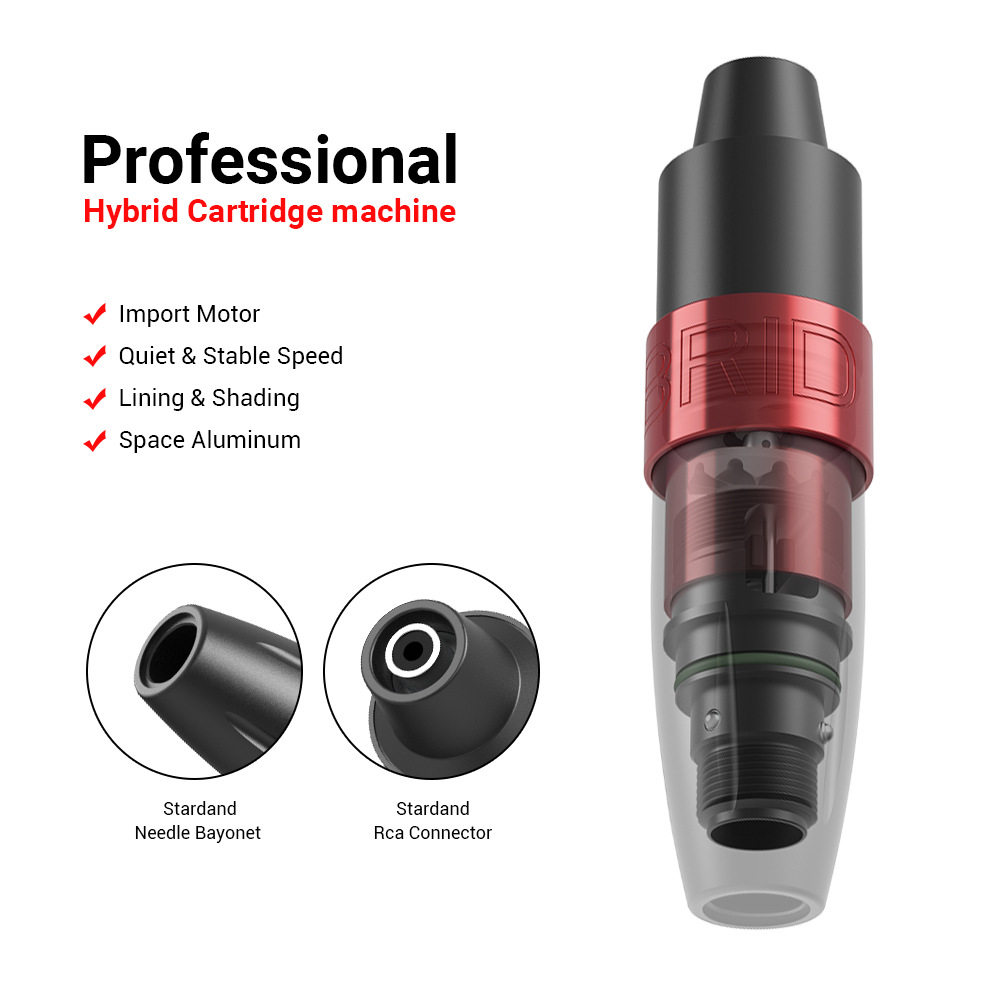 Tattoo kit Hybrid Tattoo Pen DC Interface Rotary Tattoo Machine with Needle Cartridges Power Supply