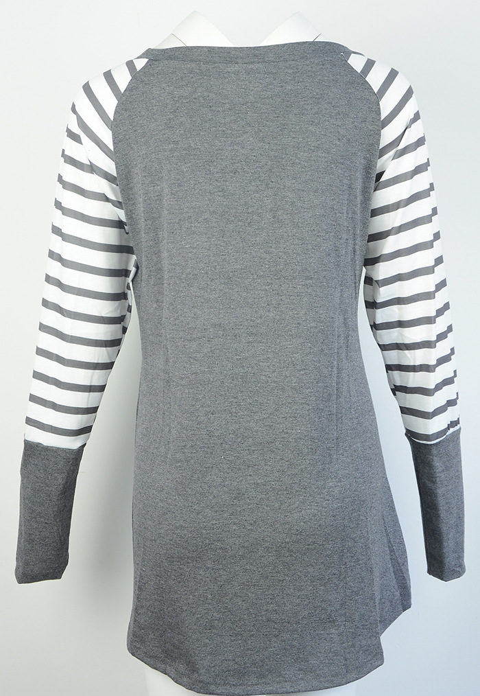 women o neck long sleeve t shirt lady autumn spring striped tops t shirt casual brand t shirt