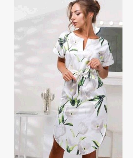 MAYFULL sashes split o-neck short sleeve floral print evening party midi dress holiday summer dress