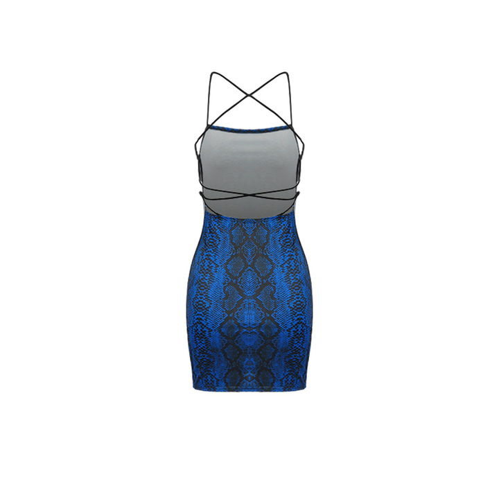 summer holiday strap dress night evenng party mini dress backless wrap hip floral print dress
