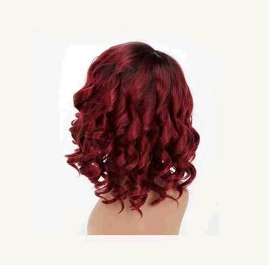 Red Lady Short Curly Wigs High Temperature Silk Head Cover Wig