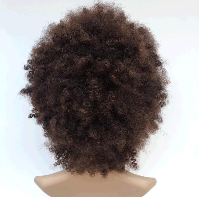 Africans small curly hair wig lady short wavy brown hair wigs