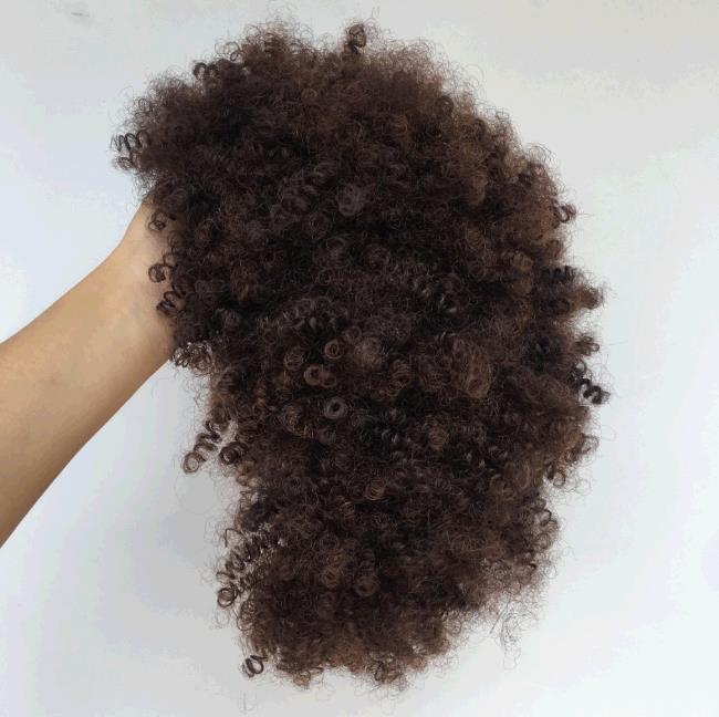 Africans small curly hair wig lady short wavy brown hair wigs
