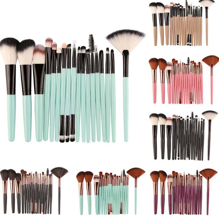 1 set cosmetic refresh multi-color rod eye and lip brushes set 18pcs/set