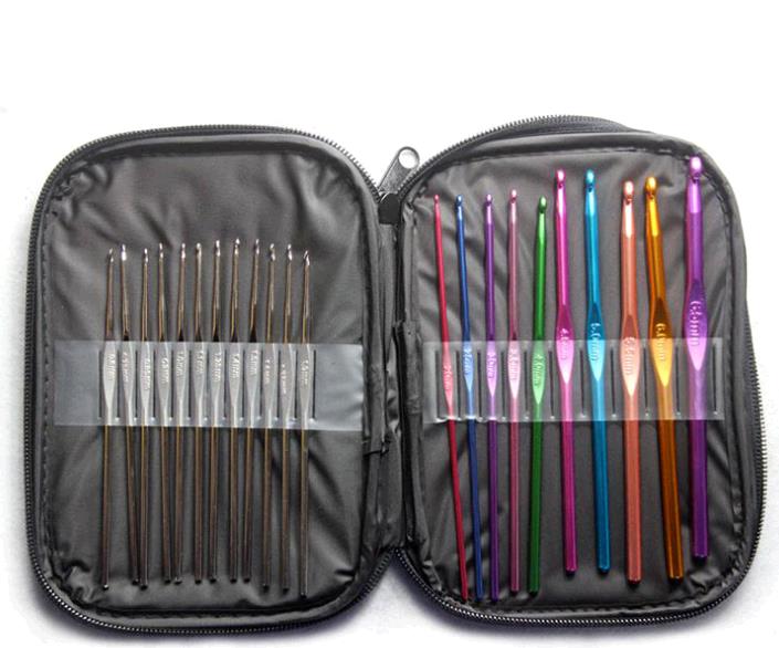 Metal Crochet tool kit  alumina alloy wool Crochet kits 22pcs/set sweater tool set