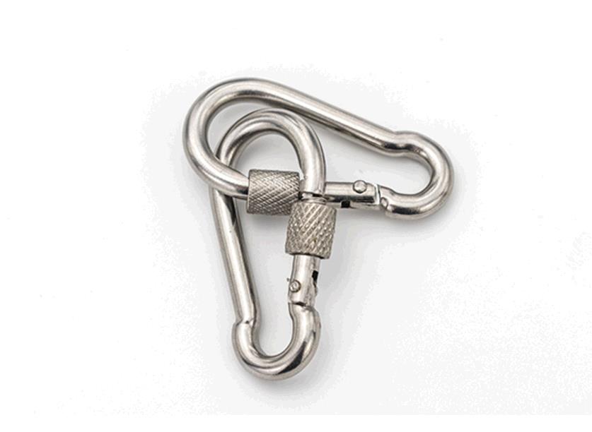 5PCS Stainless steel spring snap hoist rope hook wire rope belt nut snap with safety pin