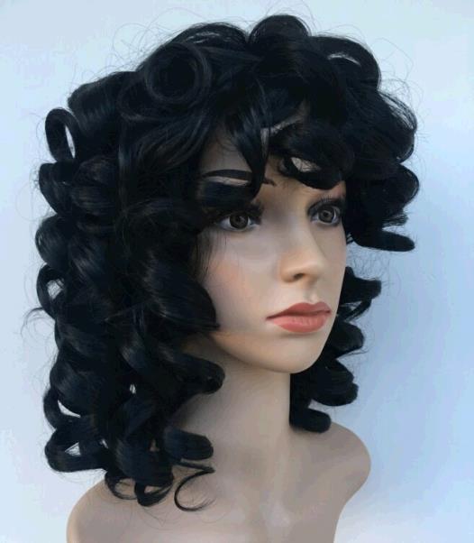 black short curly wavefront wigs street style women wigs