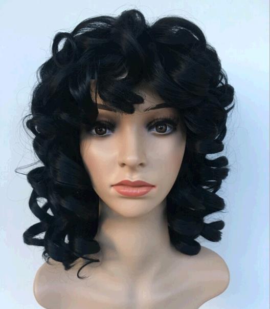 black short curly wavefront wigs street style women wigs