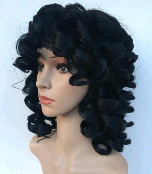 black short curly wavefront wigs street style women wigs
