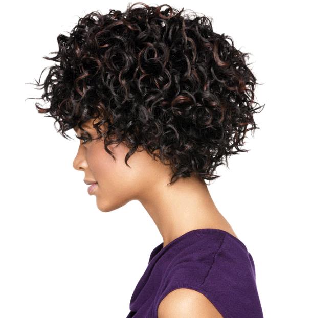 African wig ladies short curly black headgear hair wigs