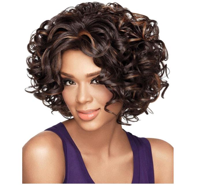 Ladies Fashionable Short Curly Wig Headset Women Wigs