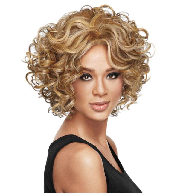 Ladies Fashionable Short Curly Wig Headset Women Wigs