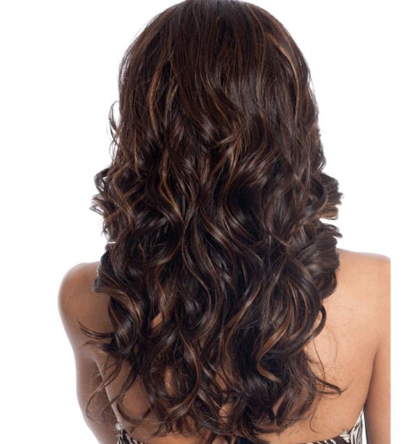 Black wig with brown tapered curly hair rose net lady african wigs