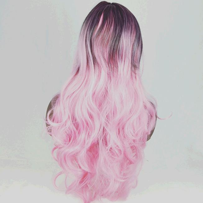 Wig Ladies Long Curly Hair Long Straight Hair Gradual Cost Colour Wigs