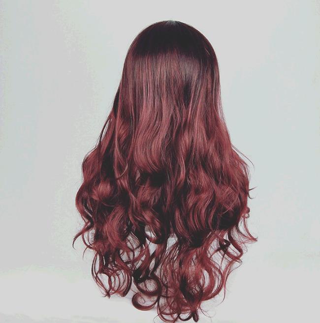 Wig Ladies Long Curly Hair Long Straight Hair Gradual Cost Colour Wigs