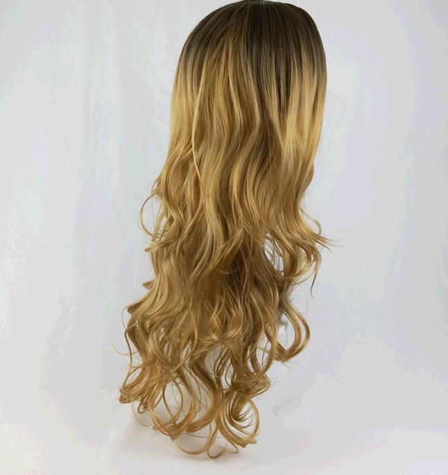 Wig Ladies Long Curly Hair Long Straight Hair Gradual Cost Colour Wigs