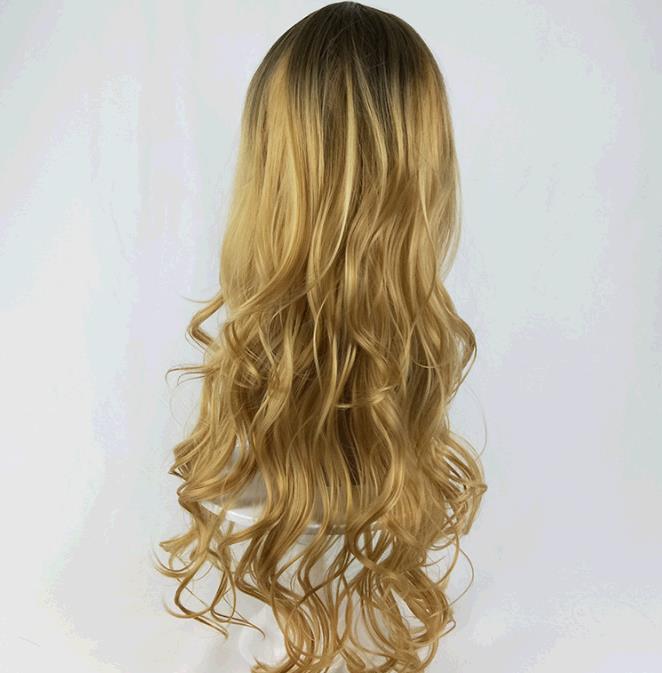 Wig Ladies Long Curly Hair Long Straight Hair Gradual Cost Colour Wigs