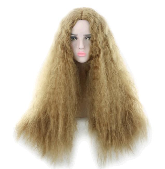 Long Coil Wigs Foreign Women Cornseed Golden Explosive Small Curley Wig Headset