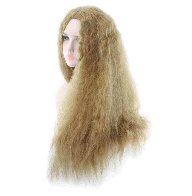 Long Coil Wigs Foreign Women Cornseed Golden Explosive Small Curley Wig Headset